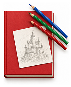 livro esboço lápis